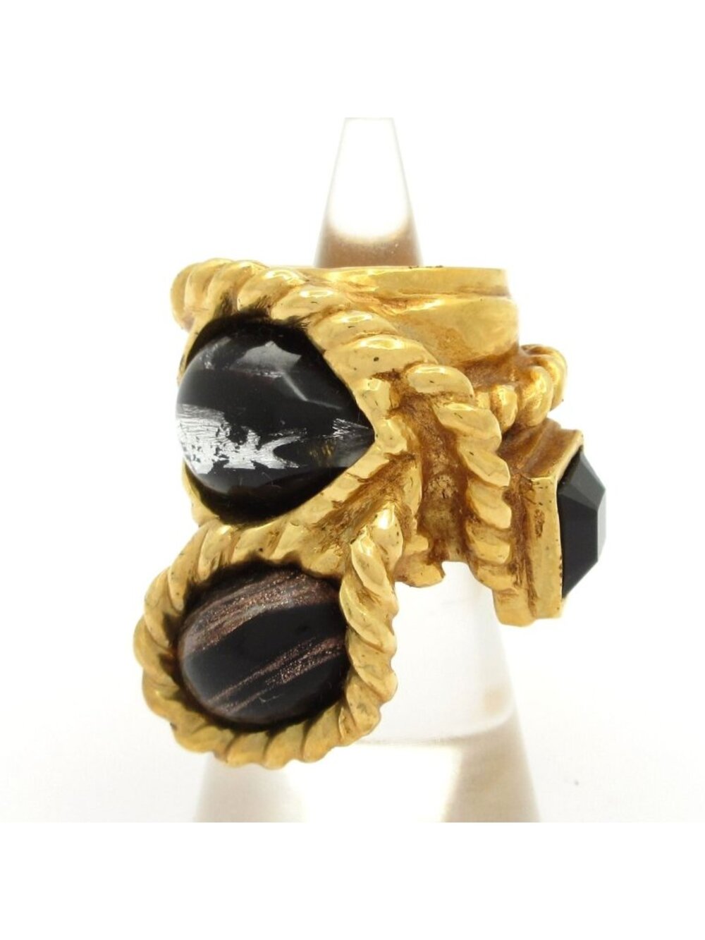 Saint Laurent Ring Gold Black